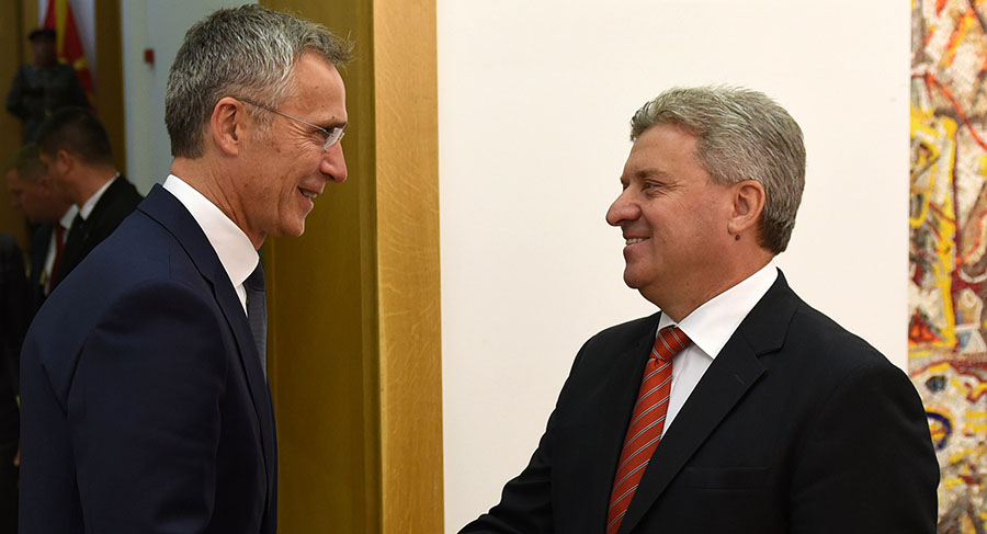 Средба на претседателот Иванов со генералниот секретар на НАТО, г. Јенс Столтенберг